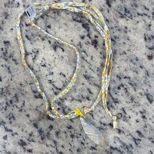 Floral Necklace with Shell Pendant